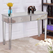 Load image into Gallery viewer, Mirrored Makeup Table Desk Vanity for Women with Drawers
