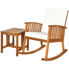 Load image into Gallery viewer, 2PCS Acacia Wood Patio Rocking Chair Table Set
