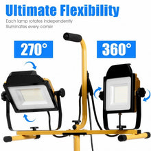 Load image into Gallery viewer, 200 W 20 000 lm LED Dual-Head Work Light with Stand
