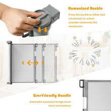 Load image into Gallery viewer, Retractable Baby Pets Safety Mesh Gate for Indoor and Outdoor-Gray
