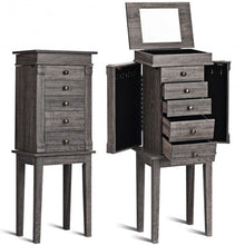 Load image into Gallery viewer, Standing Jewelry Cabinet Storage Organizer with Wooden Legs
