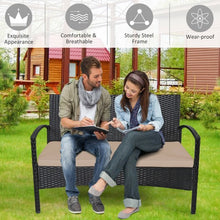 Load image into Gallery viewer, 4 Pcs Patio Rattan Furniture Set Sofa Chair Coffee Table with Cushion-Brown
