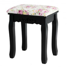 Load image into Gallery viewer, 4 Drawers Vanity Wood Makeup Dressing Table Set with Mirror-Black
