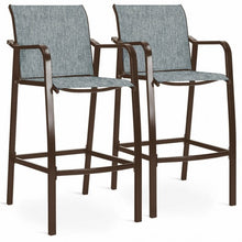 Load image into Gallery viewer, 2 pcs Counter Height Stool Chair Steel Frame Dining Bar Chair-Gray
