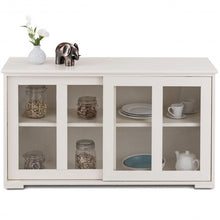 Load image into Gallery viewer, Sideboard Buffet Cupboard Storage Cabinet with Sliding Door-White
