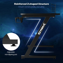 Load image into Gallery viewer, Gaming Desk Z-Shaped Computer Office Table with Gaming Handle Rack
