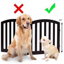 Load image into Gallery viewer, 24&quot; Configurable Folding Free Standing 4 Panel Wood Pet Fence-Brown
