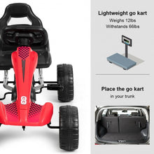 Load image into Gallery viewer, Kids Powered 4 Wheel Adjustable Seat  Pedal Go Kart-Red
