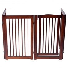 Load image into Gallery viewer, 36&quot; Configurable Folding Wood Pet Dog Safety Fence with Gate-A
