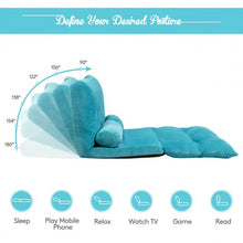 Load image into Gallery viewer, 6-Position Adjustable Sleeper Lounge Couch with 2 Pillows-Blue
