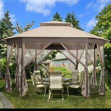Load image into Gallery viewer, 10’x 12’ Octagonal Patio Gazebo-Brown
