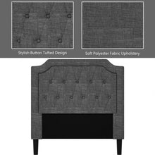 Load image into Gallery viewer, Linen Twin Upholstered Platform Bed with Frame Headboard Mattress Foundation
