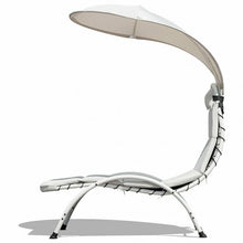 Load image into Gallery viewer, Patio Hanging Swing Hammock Chaise Lounger Chair with Canopy-Beige
