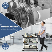 Load image into Gallery viewer, 3-Shelf Utility Service Cart Aluminum Frame 490lbs Capacity with Casters
