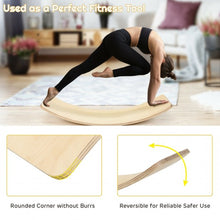 Load image into Gallery viewer, Wooden Wobble Balance Board Kids 35&#39;&#39; Rocker Yoga Curvy Board Toy w/ Felt Layer

