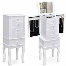 Load image into Gallery viewer, Wood Freestanding Armoire Storage Jewelry Cabinet
