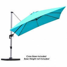 Load image into Gallery viewer, 10 Ft 360 Degree Tilt Aluminum Square Patio Offset Cantilever Umbrella-Blue
