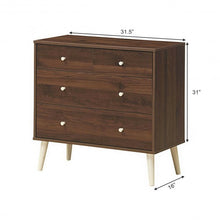 Load image into Gallery viewer, 4-Drawer Dresser Cabinet Storage Organizer Rubber Leg with Rail-Walnut
