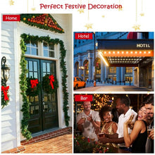 Load image into Gallery viewer, 9ft Pre-lit Snow Flocked Tips Christmas Garland with  Red Berries 50 Lights
