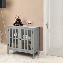 Load image into Gallery viewer, Glass Door Sideboard Console Storage Buffet Cabinet-Gray

