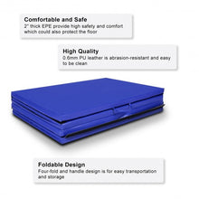Load image into Gallery viewer, 4&#39;x10&#39;x2&quot; Thick Folding Panel Gymnastics Mat-Blue
