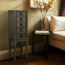 Load image into Gallery viewer, Standing Jewelry Cabinet Armoire with Makeup Mirror

