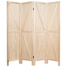 Load image into Gallery viewer, 4 Panels Folding Wooden Room Divider-Natural
