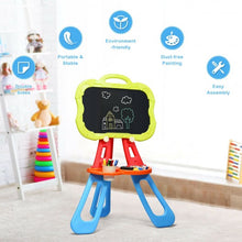Load image into Gallery viewer, 4 in 1 Double Sided Magnetic Kids Art Easel-Blue
