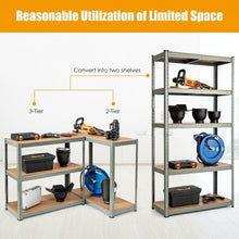 Load image into Gallery viewer, 35.5&quot; x 71&quot; Adjustable 5-Layer 2000 lbs Capacity Tool Shelf -Gray
