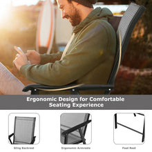 Load image into Gallery viewer, 4-Pack Patio Folding Chairs Portable for Outdoor Camping-Gray
