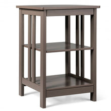 Load image into Gallery viewer, 3-Tier Nightstand Side Table with Baffles and Corners-Coffee
