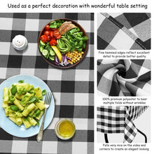 Load image into Gallery viewer, 10 Pcs 52&quot; x 52&quot; Square Polyester Plaid Dinner Tablecloth-Black
