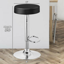 Load image into Gallery viewer, 1 PC Round Bar Stool Adjustable Swivel Pub Chair-Black
