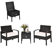 Load image into Gallery viewer, 3 pcs Outdoor Patio Rattan Furniture Set with Cushion
