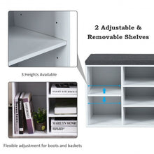 Load image into Gallery viewer, 10-Cube Organizer  Entryway Padded Shoe Storage Bench-White
