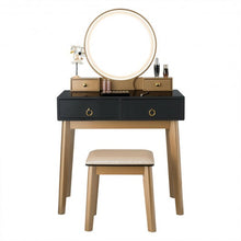 Load image into Gallery viewer, Makeup Vanity Table Set 3 Color Lighting Dressing Table-Black
