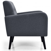 Load image into Gallery viewer, Modern Upholstered Comfy Accent Chair Single Sofa with Rubber Wood Legs-Gray
