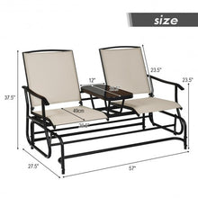 Load image into Gallery viewer, 2-Person Outdoor Patio Double Rocking Loveseat
