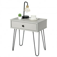 Load image into Gallery viewer, Nightstand Sofa End Table with One Drawer and Steel Pipe
