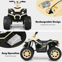 Load image into Gallery viewer, 12V Kids Electric 4-Wheeler ATV Quad Ride On Car with LED Light-Yellow
