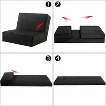 Load image into Gallery viewer, Convertible Lounger Folding Sofa Sleeper Bed-Black
