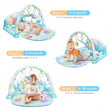 Load image into Gallery viewer, 3 in 1 Fitness Music and Lights Baby Gym Play Mat-Blue
