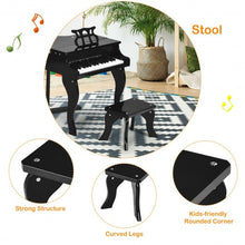 Load image into Gallery viewer, Classic 30 Key Baby Grand Wooden Piano with Bench-Black
