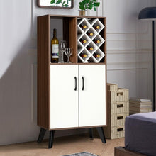 Load image into Gallery viewer, Bar Cabinet Wooden Buffet Sideboard Storage Cupboard with Wine Rack
