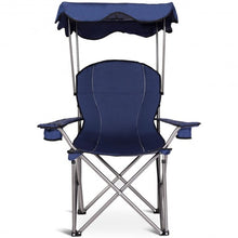 Load image into Gallery viewer, Portable Folding Beach Canopy Chair with Cup Holders-Blue
