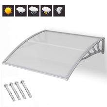 Load image into Gallery viewer, 40&quot; x 40&quot; Outdoor Polycarbonate Front Door Window Awning Canopy-Gray
