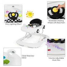 Load image into Gallery viewer, 2-in-1 Foldable Baby Walker with Music Player &amp; Lights-White
