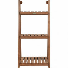 Load image into Gallery viewer, 3-Tier Folding Flower Stand Rack Wood Plant Storage Display Shelf

