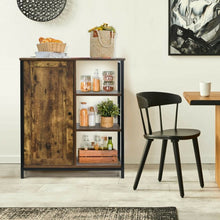 Load image into Gallery viewer, Multipurpose Freestanding Storage Cabinet with 3 Open Shelves and Doors
