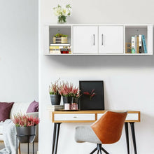 Load image into Gallery viewer, Wall Mounted Floating 2 Door Desk Hutch Storage Shelves-White
